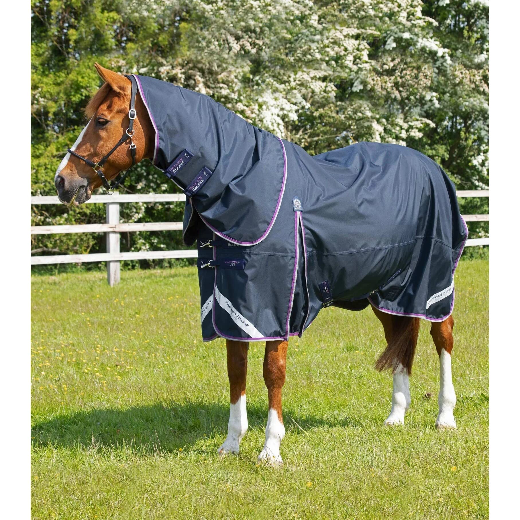 Coperta impermeabile per cavalli con copricollo Premier Equine Buster 70 g
