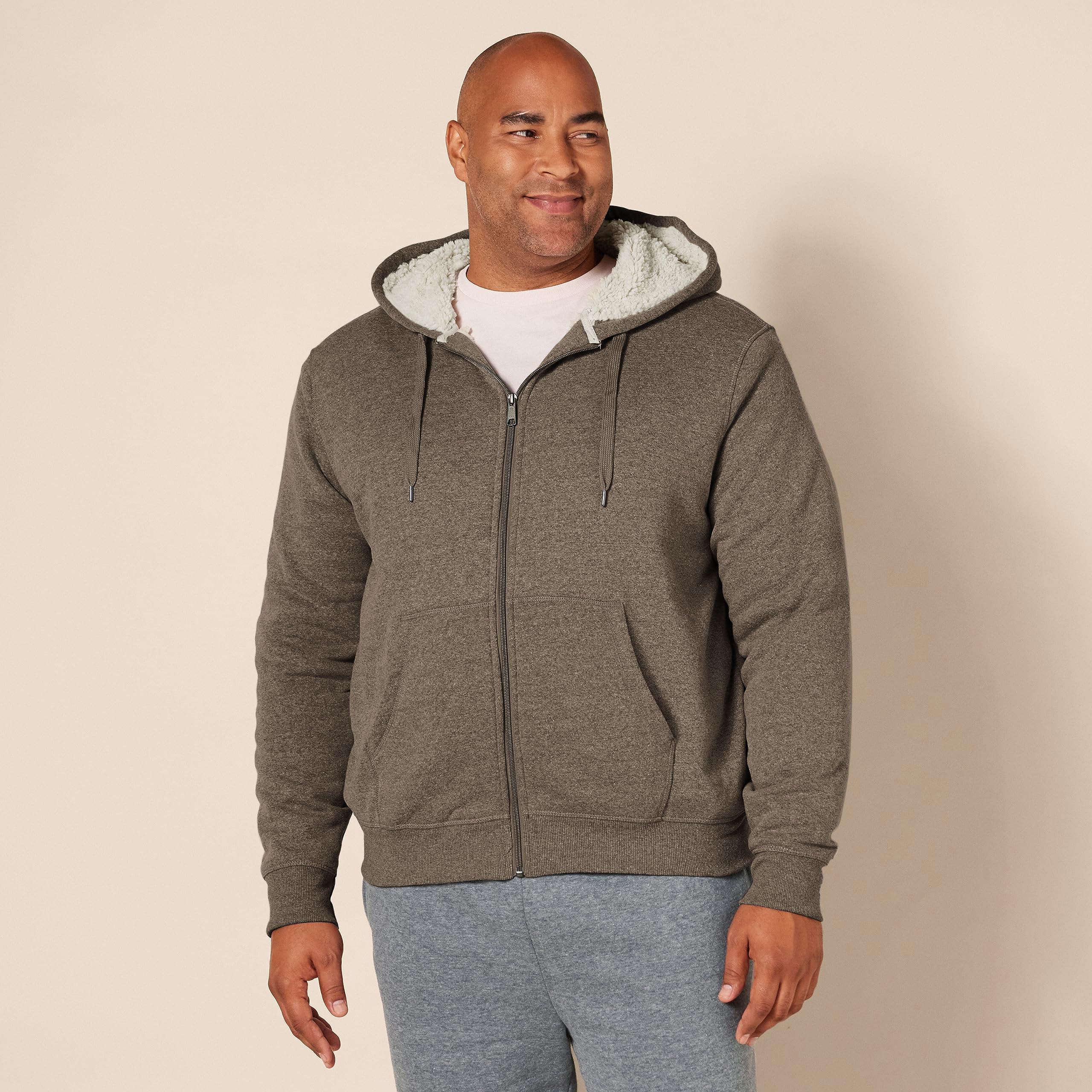 Amazon Essentials Hoodie For Men, Sherpa-Lined Full-Zip Fleece Sweatshirt