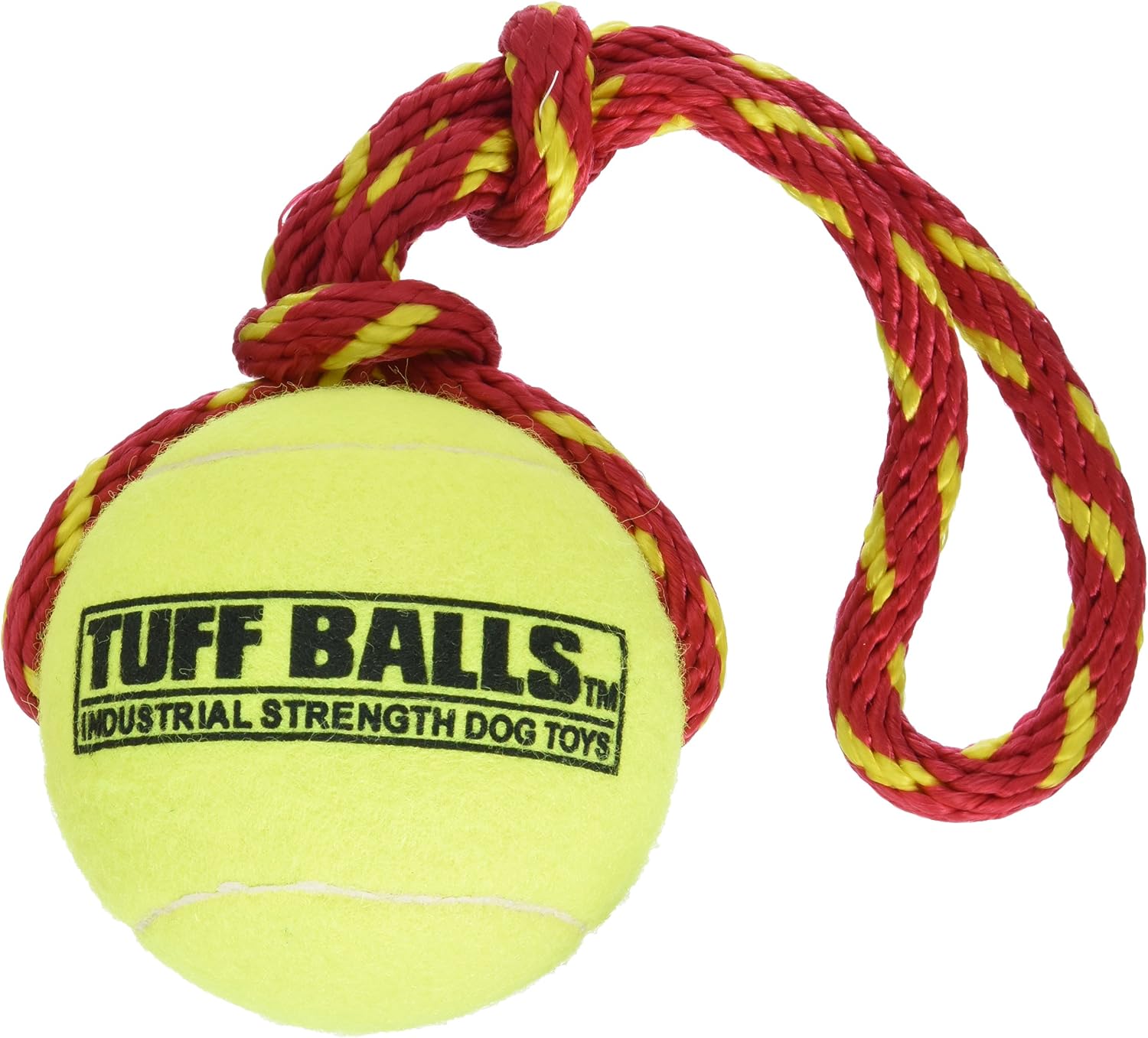 PetSport Fling Thing Dog Ball on Rope Toy, 12" Tennis Ball Rope for Fetch & Tug of War (3 Pack) - 2.5" Tuff Ball with Non-Abrasive Felt, Non-Toxic, Durable Toy for Small & Medium Dogs image 2