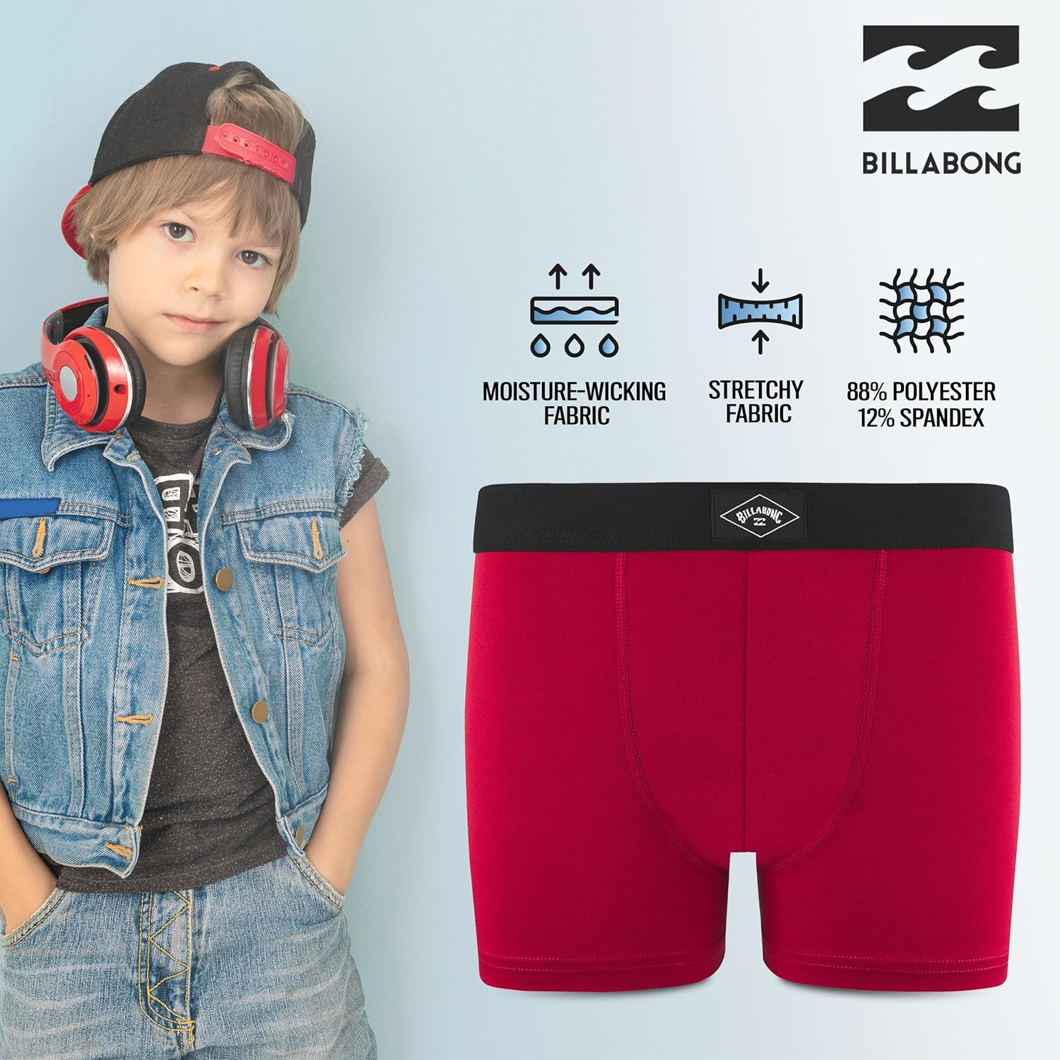 Billabong Boys Underwear 4 Pack Boxer Briefs for Boys 6-18 Durable Stretch Breathable Moisture Wicking - Image 5