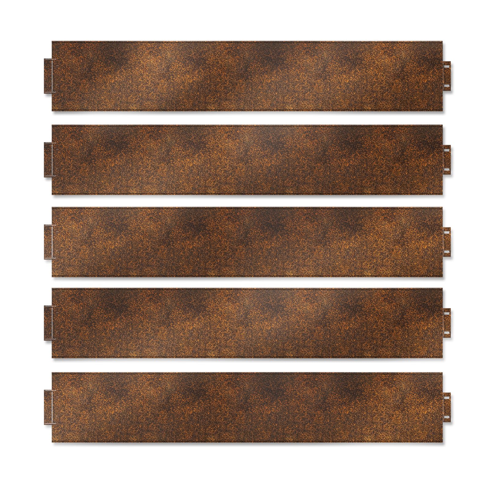 UISEBRT Bordure de pelouse en métal galvanisé - 100 x 15/18 cm - Corten - Longueur : 10 m - Hauteur : 18 cm