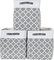 Vista 36 de DECOMOMO Cestas de almacenamiento para estantes, contenedores de almacenamiento de tela, organizadores de armario de lino y almacenamiento