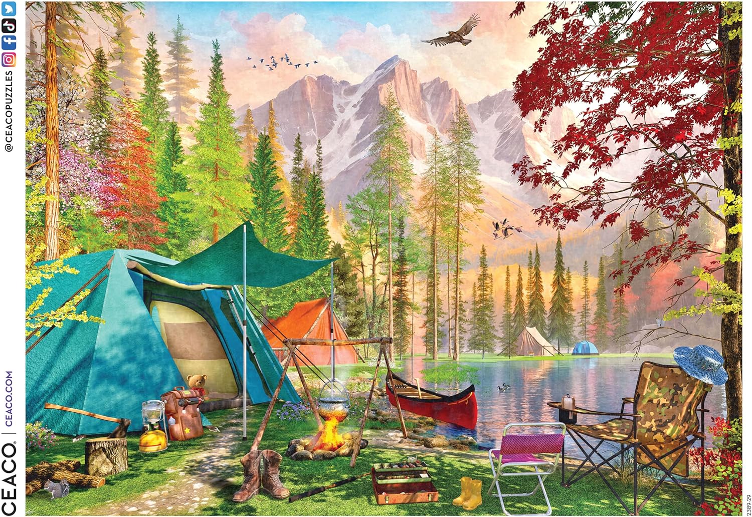 Ceaco - EZ 2 Hold - Dominic Davison - Camping Tranquility - 500 Piece Puzzle for Adults - Challenging and Perfect for Game Nights - Finished Puzzle Size 21.25 x 15