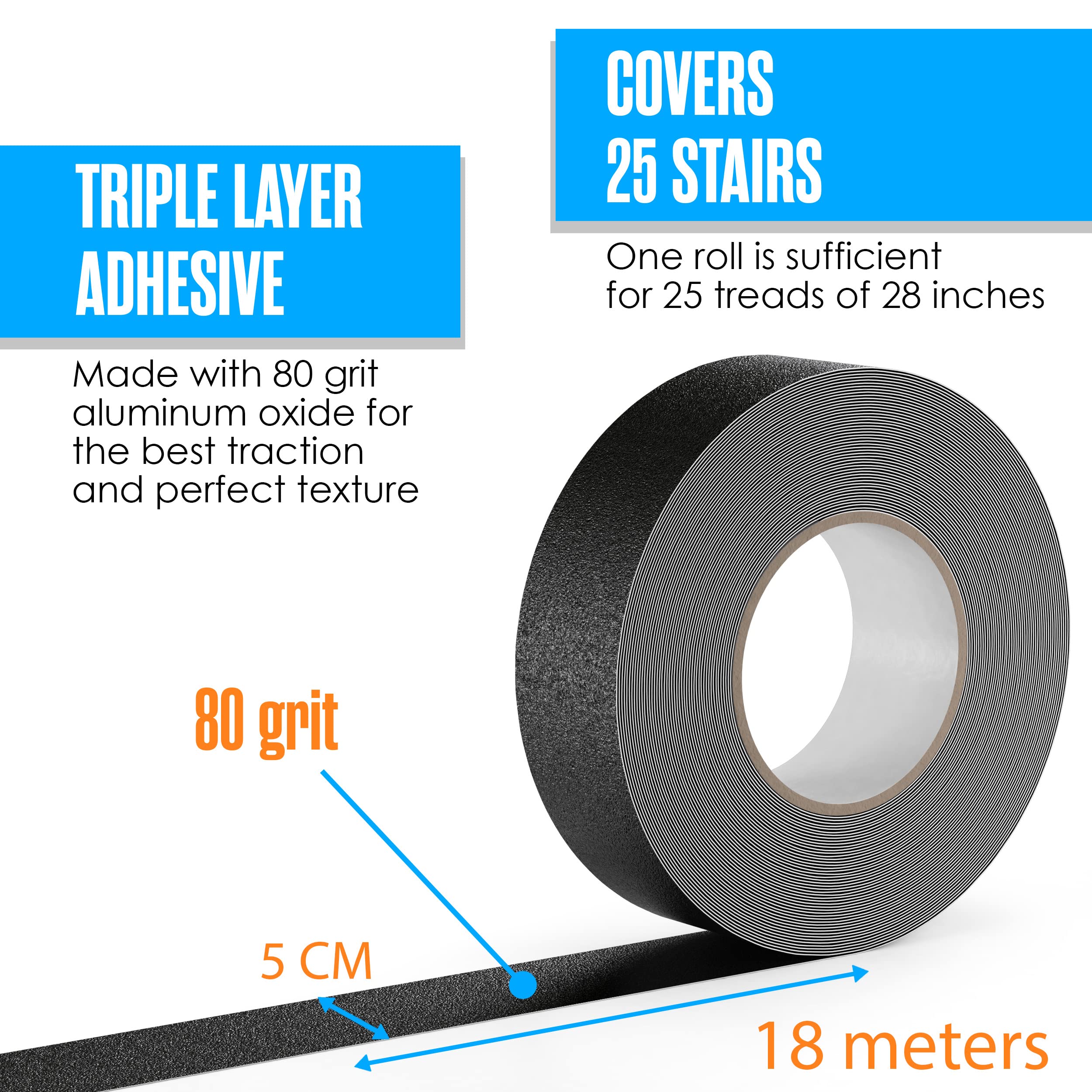 Buy Houseables Grip Tape, Anti Slip, Traction, Friction, Grit, Skid