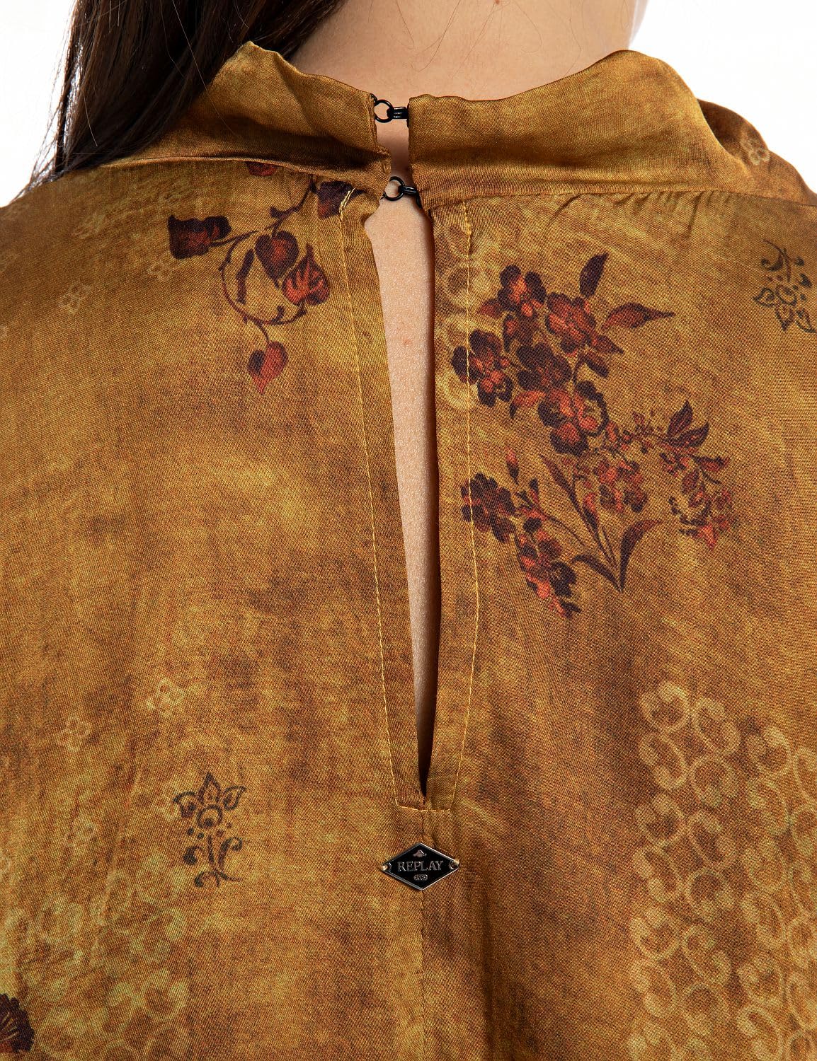 Replay W2111 All Over Printed Viscose Plain Blouse Femme