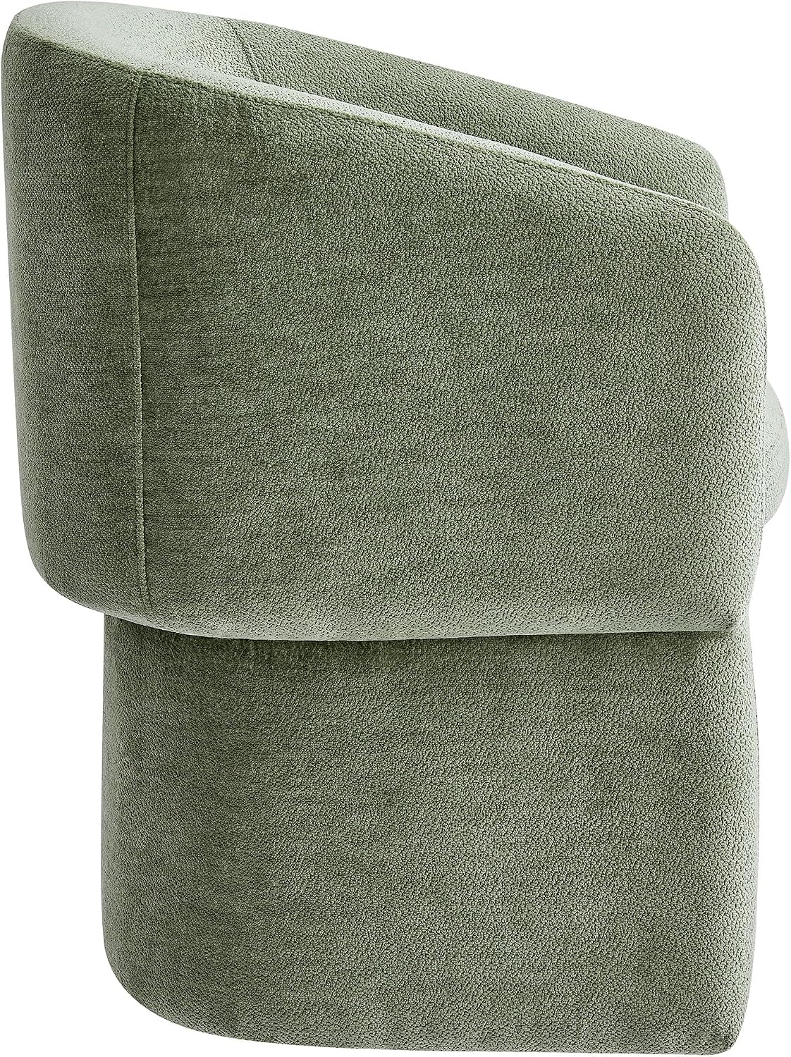 Modway Verity Modern Chenille Barrel Dining Chair in Sage - Fabric Upholstered Round Accent Armchair with Curved Back - Padded Dining Chair or Club Chair - Cozy Living Room Accent Chair