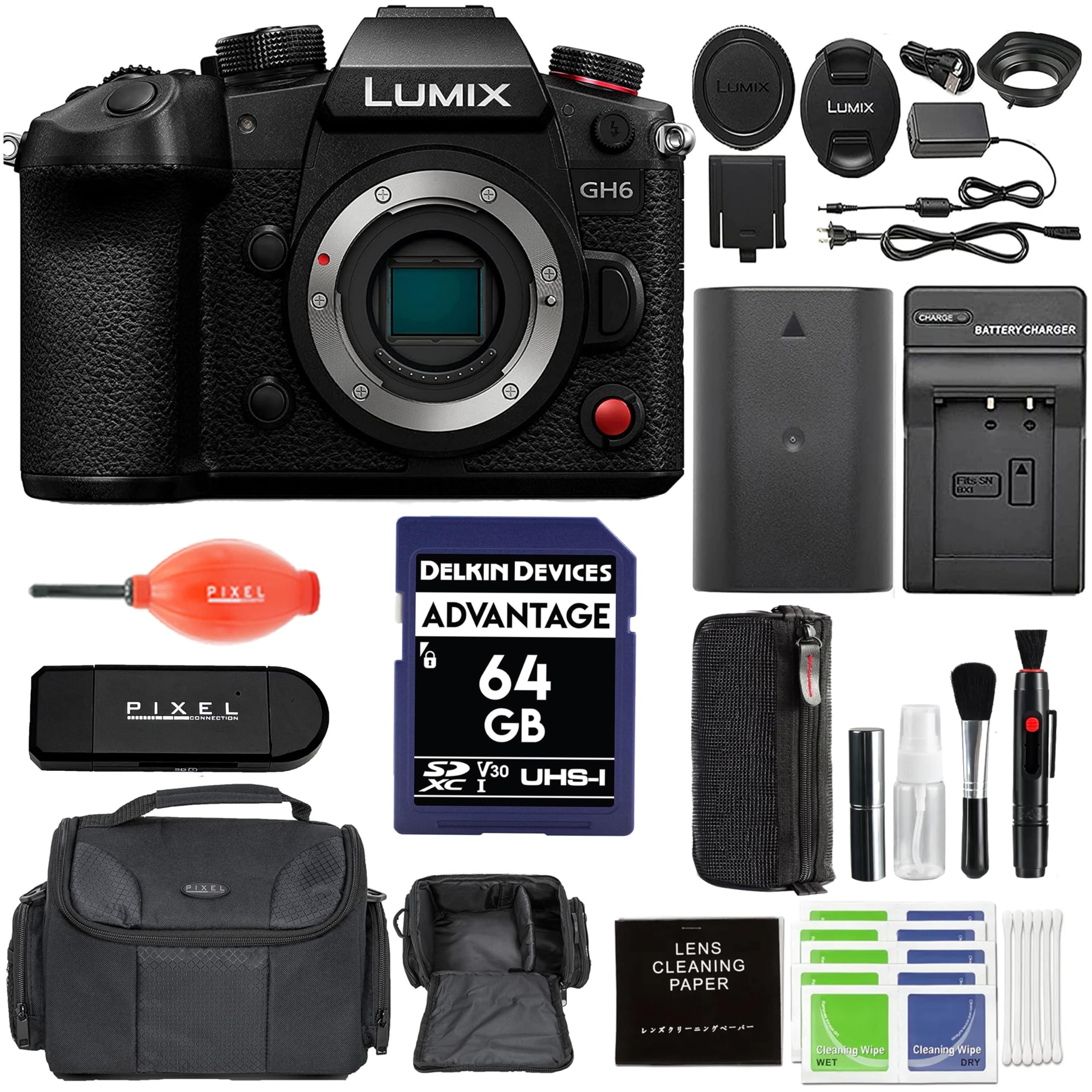 【プロ用】LUMIX GH6 デジタル一眼レフ　本体ボディ＋アクセサリ Amazon | Panasonic Lumix GH6 ミラーレスカメラ 高度なアクセサリーと