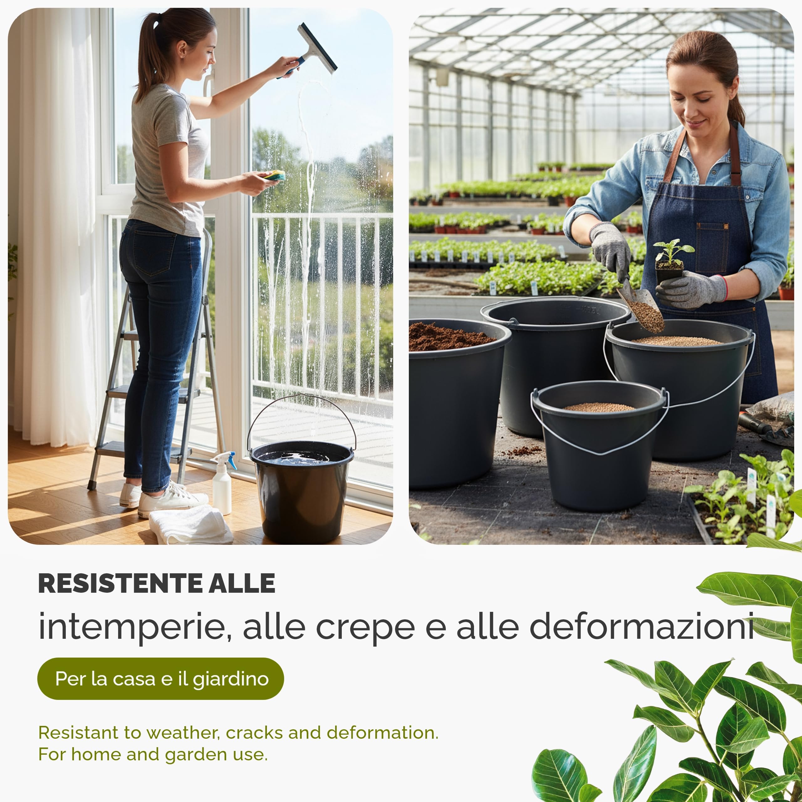 Garronda Secchio da Cantiere 10 Pezzi 20 L – robusto secchio plastica per malta in plastica riciclata con manico in metallo, mastello stabile da muratore per cantiere, giardino GD-0168