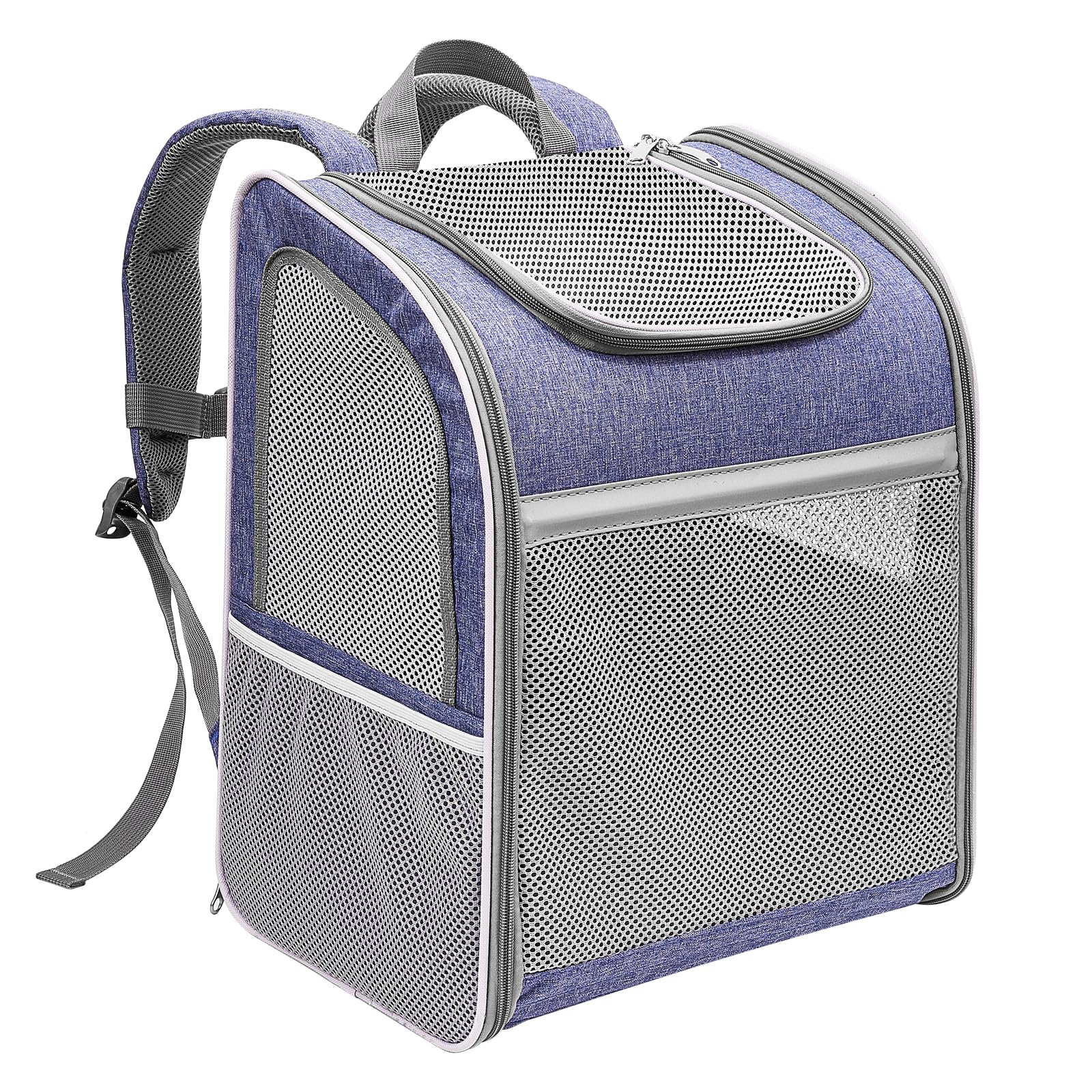 CINNANI Mochila transportin gato, mochila gato plegable, 42L x 33l x 25H cm, nailon y tela Oxford catiónica,transportin perro,tran¡Practicidad y comodidad para tus mascotas en un solo producto(morado)