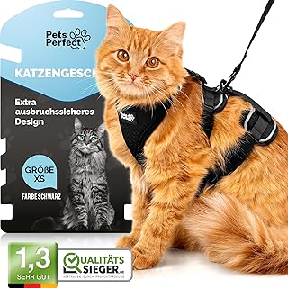 Pets Perfect Cat Harness - Extra Escape Proof Cat Harness with Lead - Cat Lead - Our Cat Harness Set Brings Safety to Your Walks (XS) product image