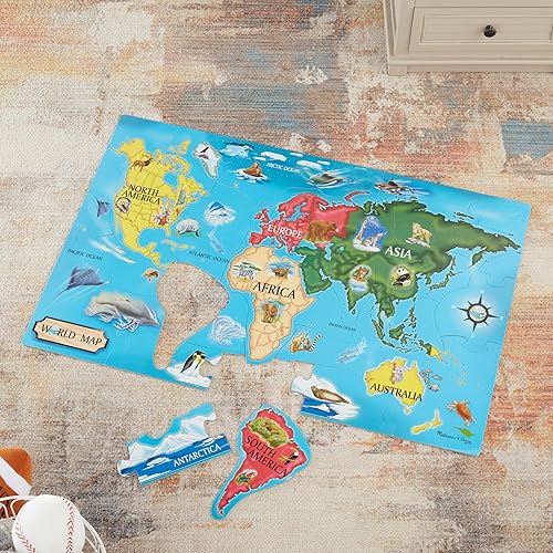 Miniatura 9 de Rompecabezas de mapa del mundo 33 piezas 2 X 3 pies de Melissa  Doug