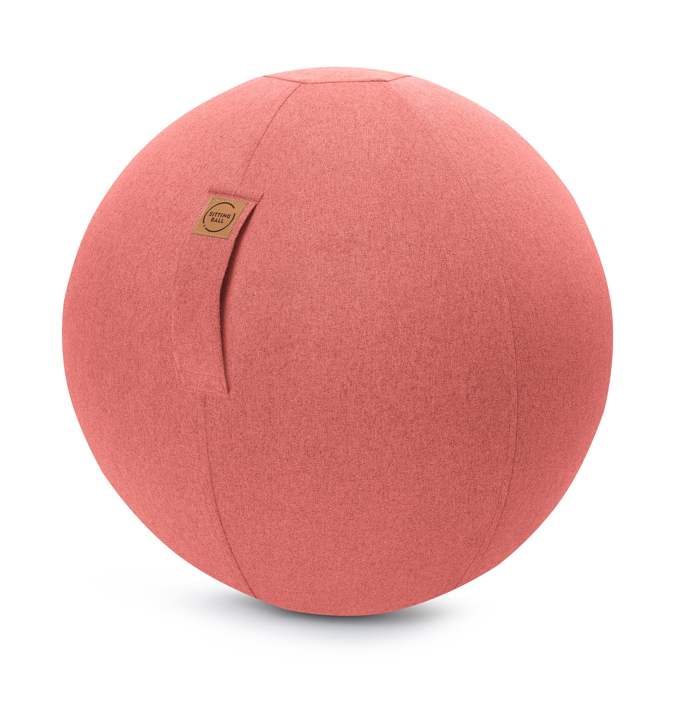 Felt Sitzball mit Filzimitat, Gymnastikball mit Stoffbezug, Fitnessball mit Filzhülle, Yogaball, ca. 65 ⌀, bei 30° waschbar, lachs