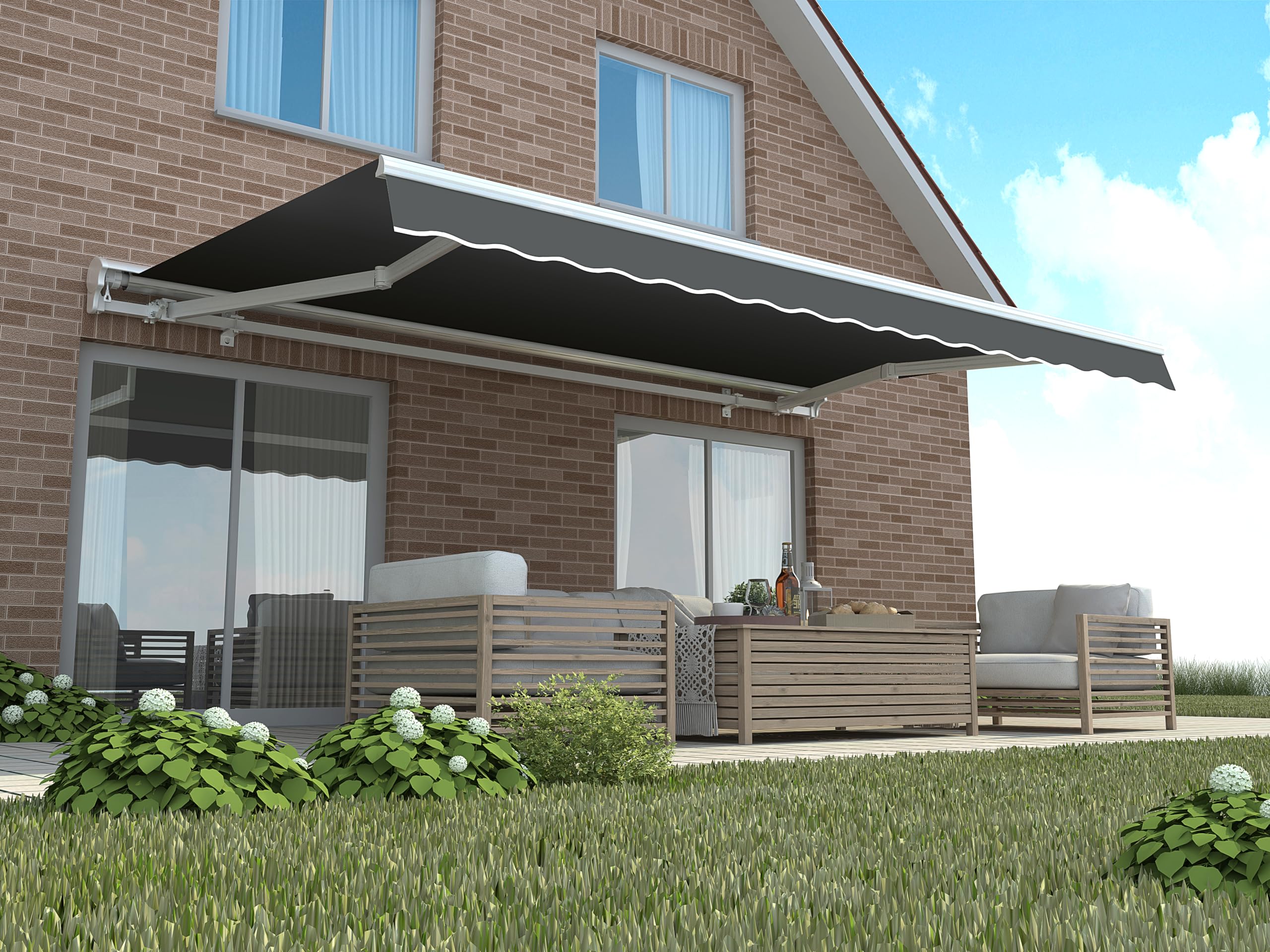 Tenda Da Sole In Tessuto 4x2.5m - Impermeabile E UV60+ Per Balcone