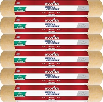 Wooster Brush R364 18 inch American Contractor 3/4 inch Nap Paint Roller - Pack of 6