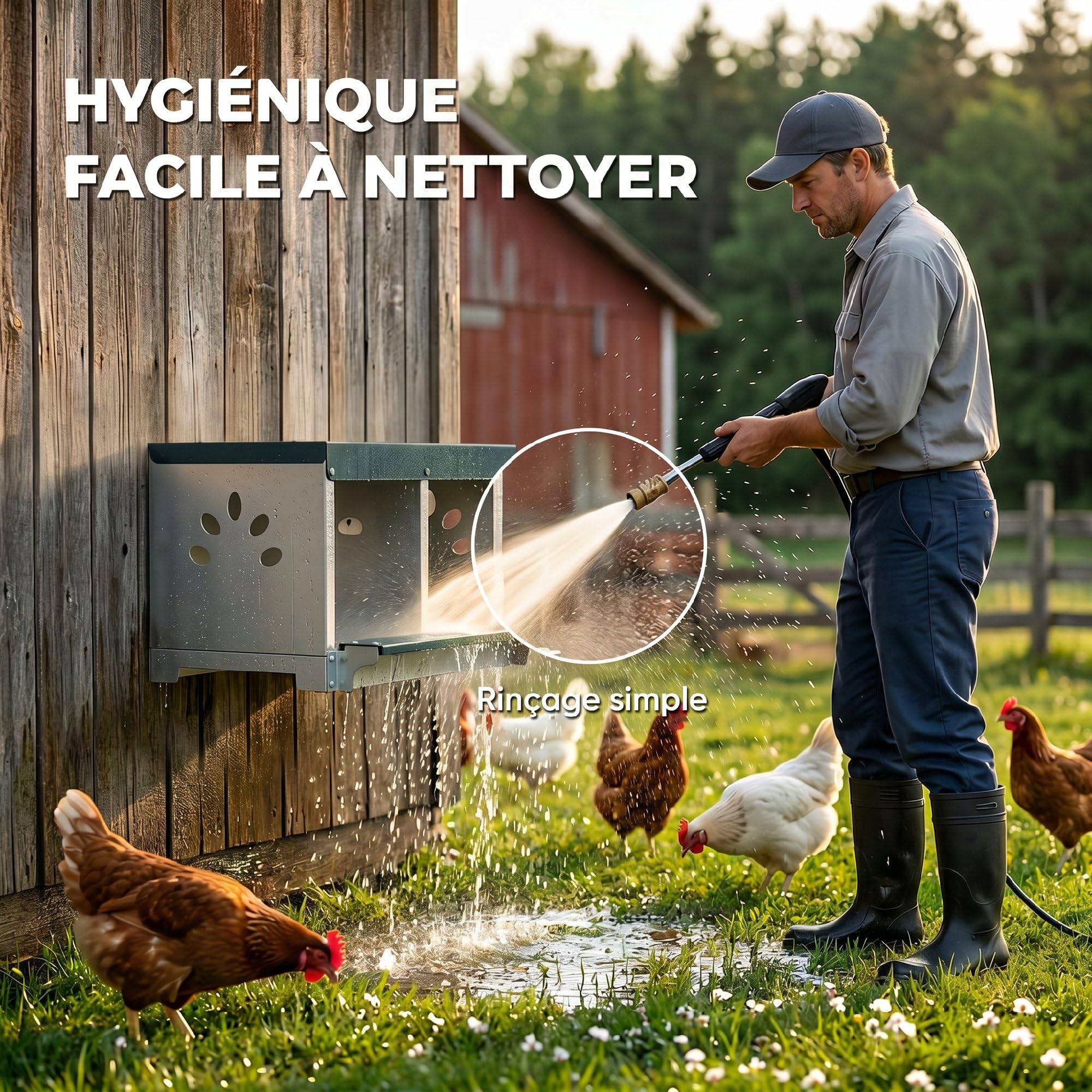 PawHut Pondoir à Poules 2 Emplacements Dessus Imperméable Nichoir Argent