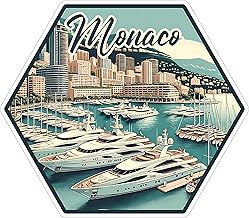 Monaco Sticker 4 Inch City Travel Souvenir Destination - Waterproof Vinyl Decal for Laptop Water Bottle Car Tumbler - Durable Aesthetic Long-Lasting Stickers for Adults ID44990