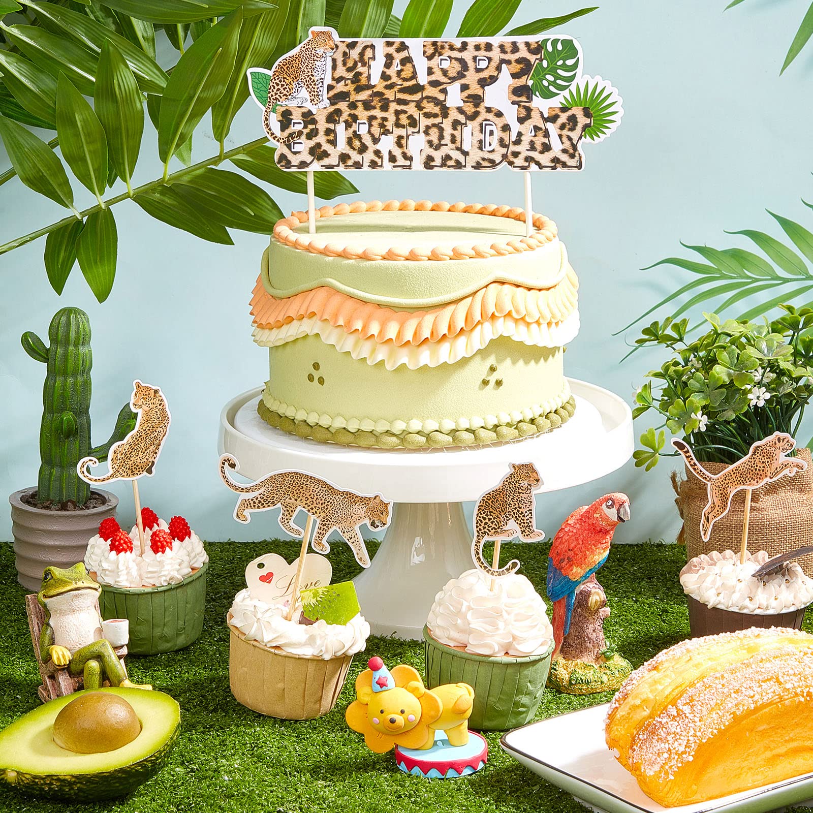 Snapklik 33 Pcs Cheetah Cake Topper Cheetah Cupcake Topper snapklik-33-pcs-cheetah-cake-topper-cheetah-cupcake-topper
