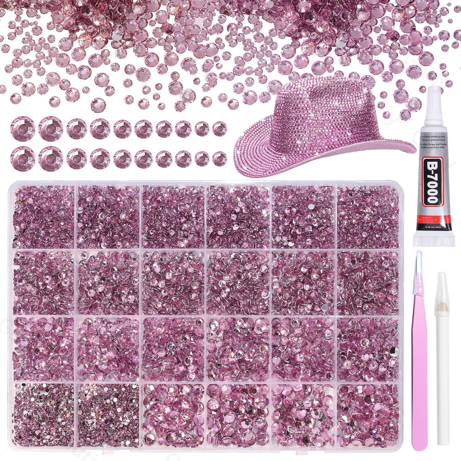 Strass neri a 24 griglie per kit Bedazzling, dimensioni miste, gemme in resina Jelly Bedazzling, gemme per artigianato, strass in resina con retro piatto, per fai da te per trucco viso