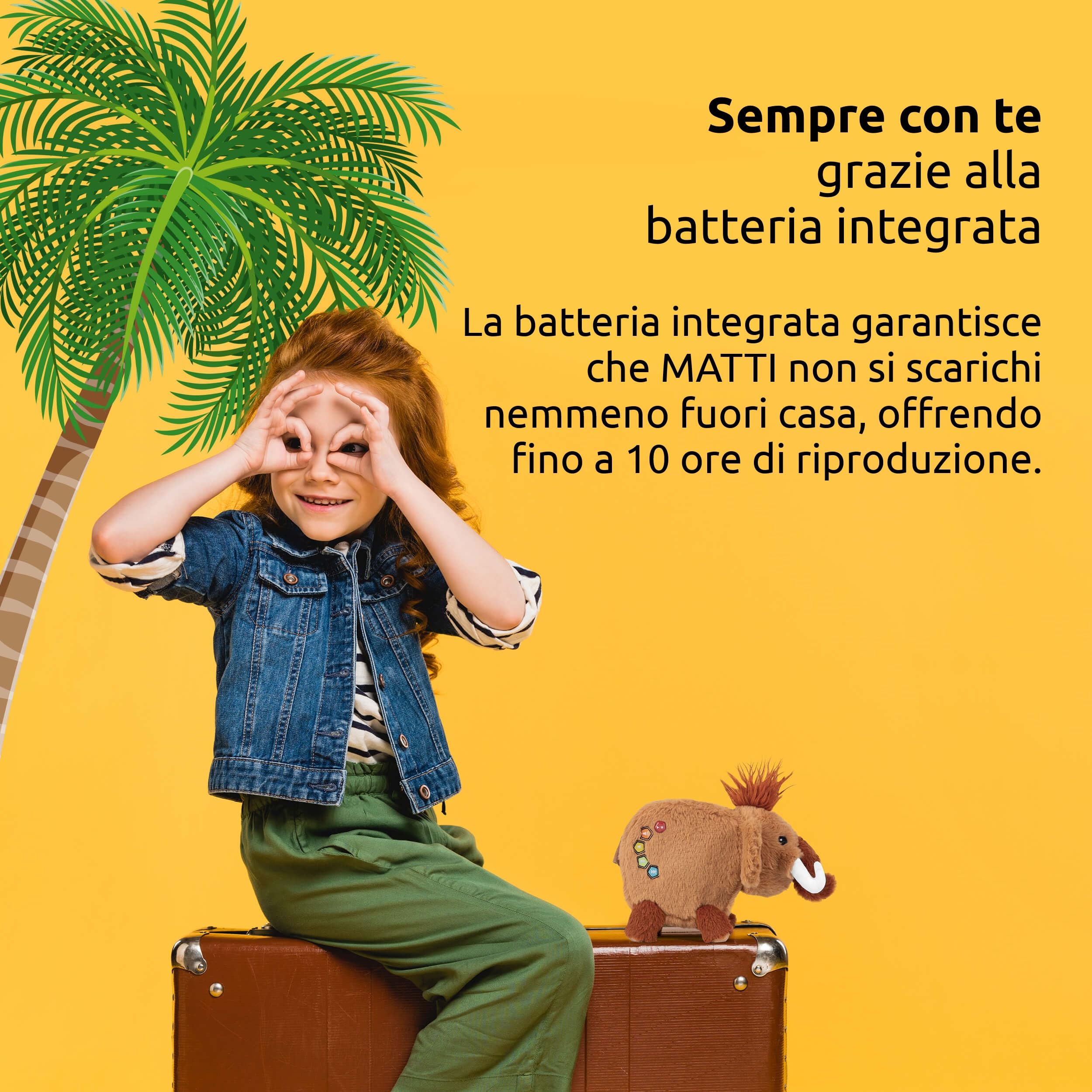 TechniSat Matti der MAMMUFANT - Altoparlante Bluetooth morbido con luce notturna per bambini (lettore audio, cappellino MP3 programmabile e batteria potente)