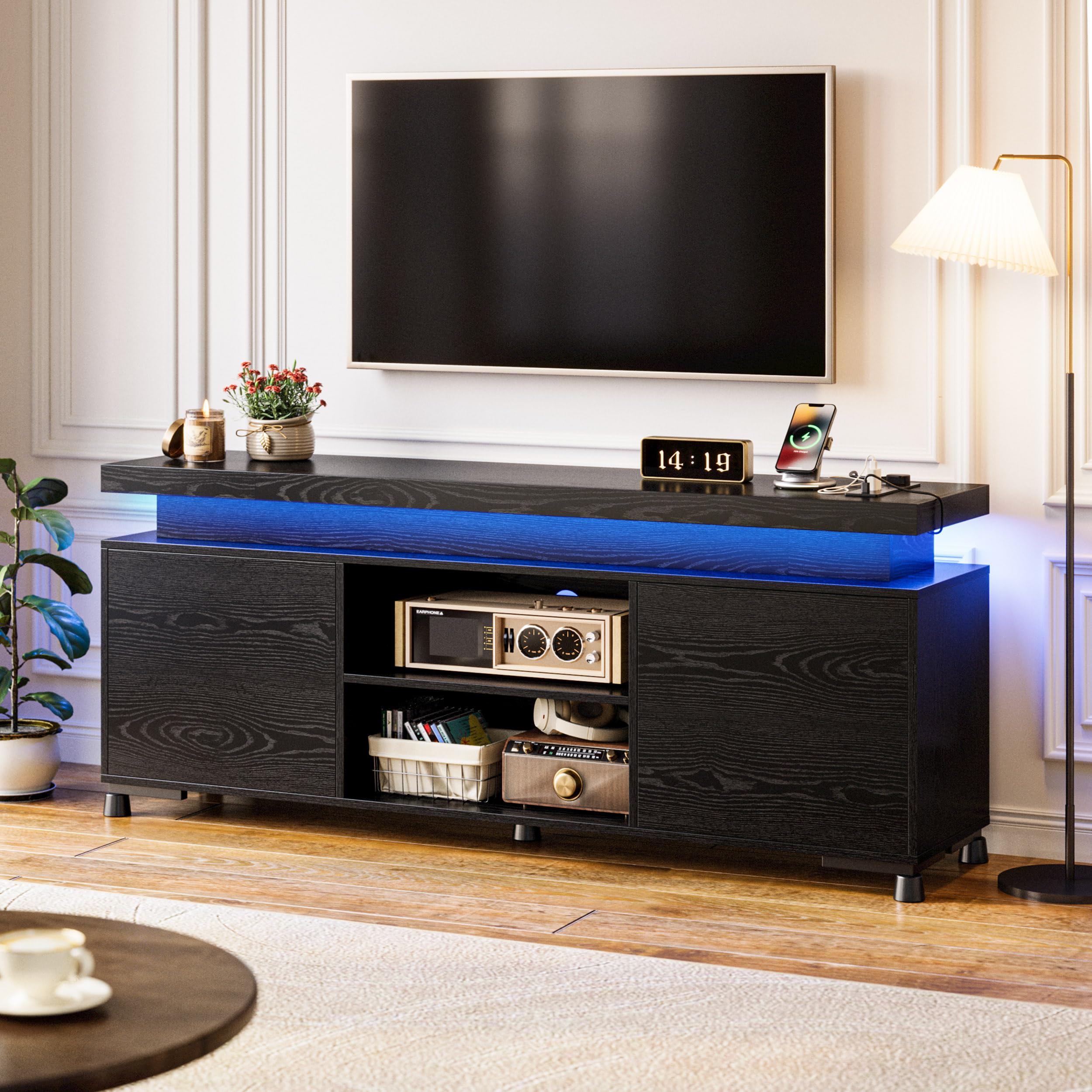 Amazon.com: IRONCK TV Stands for TVs 65+ Inch with LED Lights and