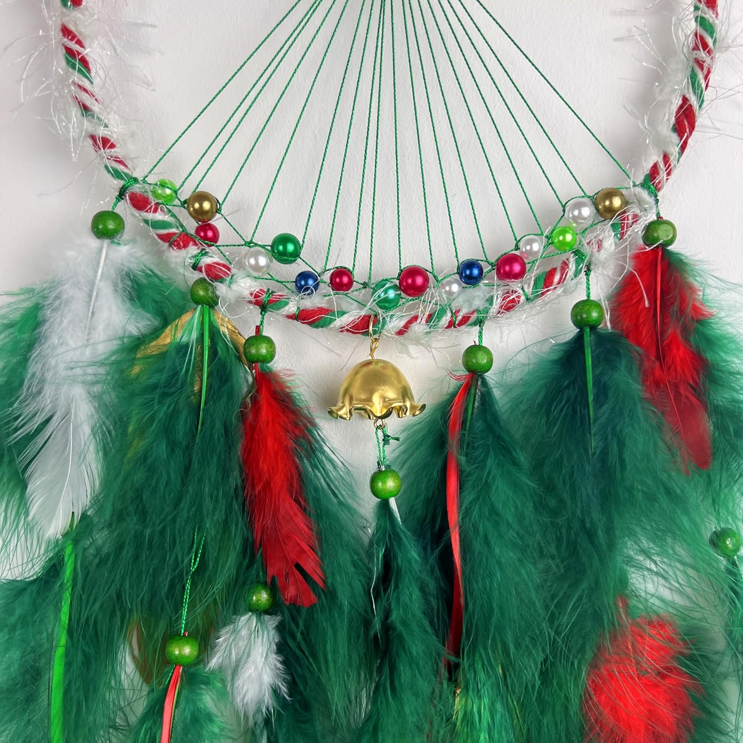 Christmas Star Dream Catcher with Lights Handmade Christmas Dreamcatcher Hanging Decoration Home Wall Craft Ornament - Image 7