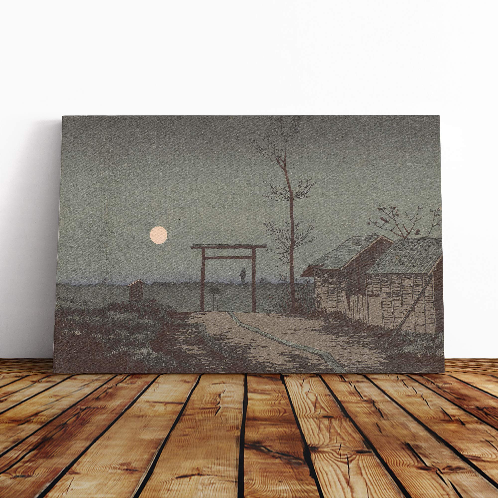 Wall Kobayashi Kiyochika Japanese Oriental Art (2) Canvas Print | Gallery Wrapped 30mm Frame Wall Art | 24x16 inches | Ready to Hang | Asian Picture | Living Room Bedroom Lounge Office