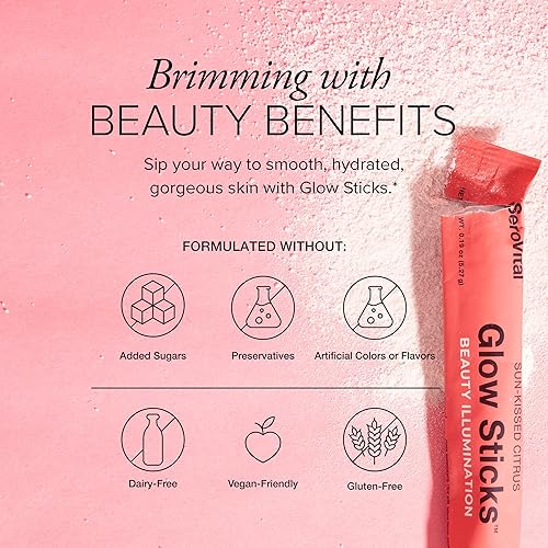 Miniatura 6 de SeroVital Glow Sticks Beauty Powder mejora la piel con ceramidas, ácido hialurónico, electrolitos y vitamina C en deliciosos paquetes de 5 calorías*