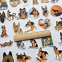 Vista 5 de 50 calcomanías de pastor alemán negro para mascotas, lindos perros, cachorros, calcomanías para PC, laptop, ventana, parachoques Bulldog