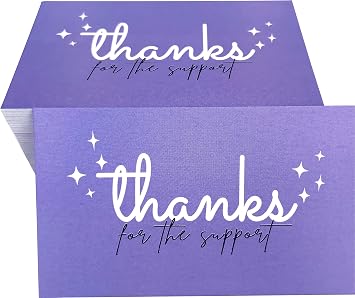 RXBC2011 Thank you for the support Card Package Insert Thank you for your order Cards for Online business Pack of 100 Purple