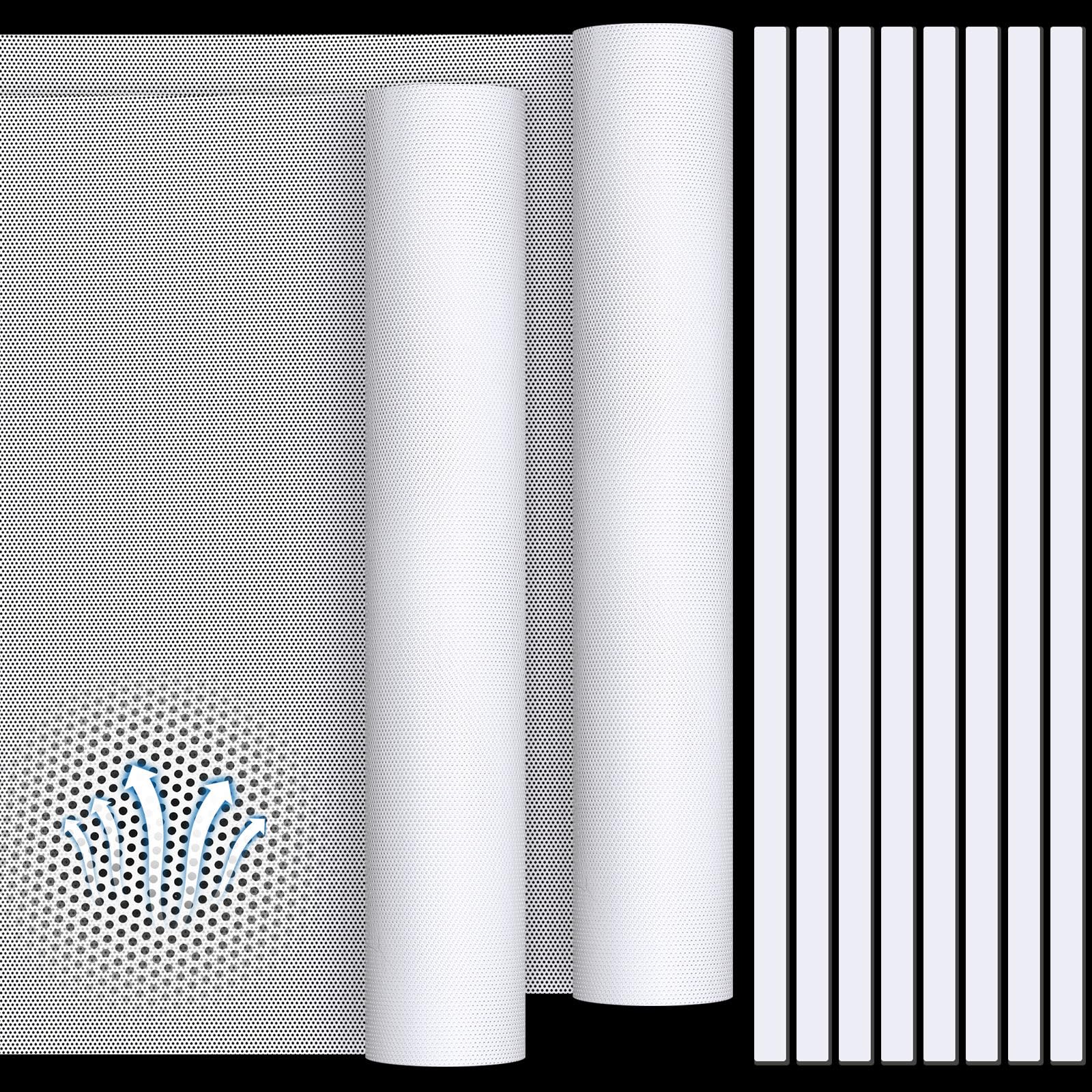 Woanger 2 Stück 1000 x 300 mm DIY PC Gehäuse Staubfilter PC Lüfter Mesh Filter Lüftungsgitter Abdeckungen PVC Staubdichte Abdeckung mit Magnetaufkleber für Computer Chassis Lautsprecher und mehr, 0,03