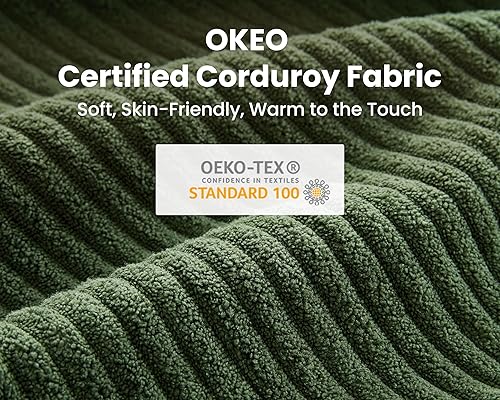 Miniatura 8 de CHIC HOUSE Sofá modular de pana con diván otomano, sofá cama en forma de LU para sala de estar, apartamento, salón, moderno reposabrazos con soporte