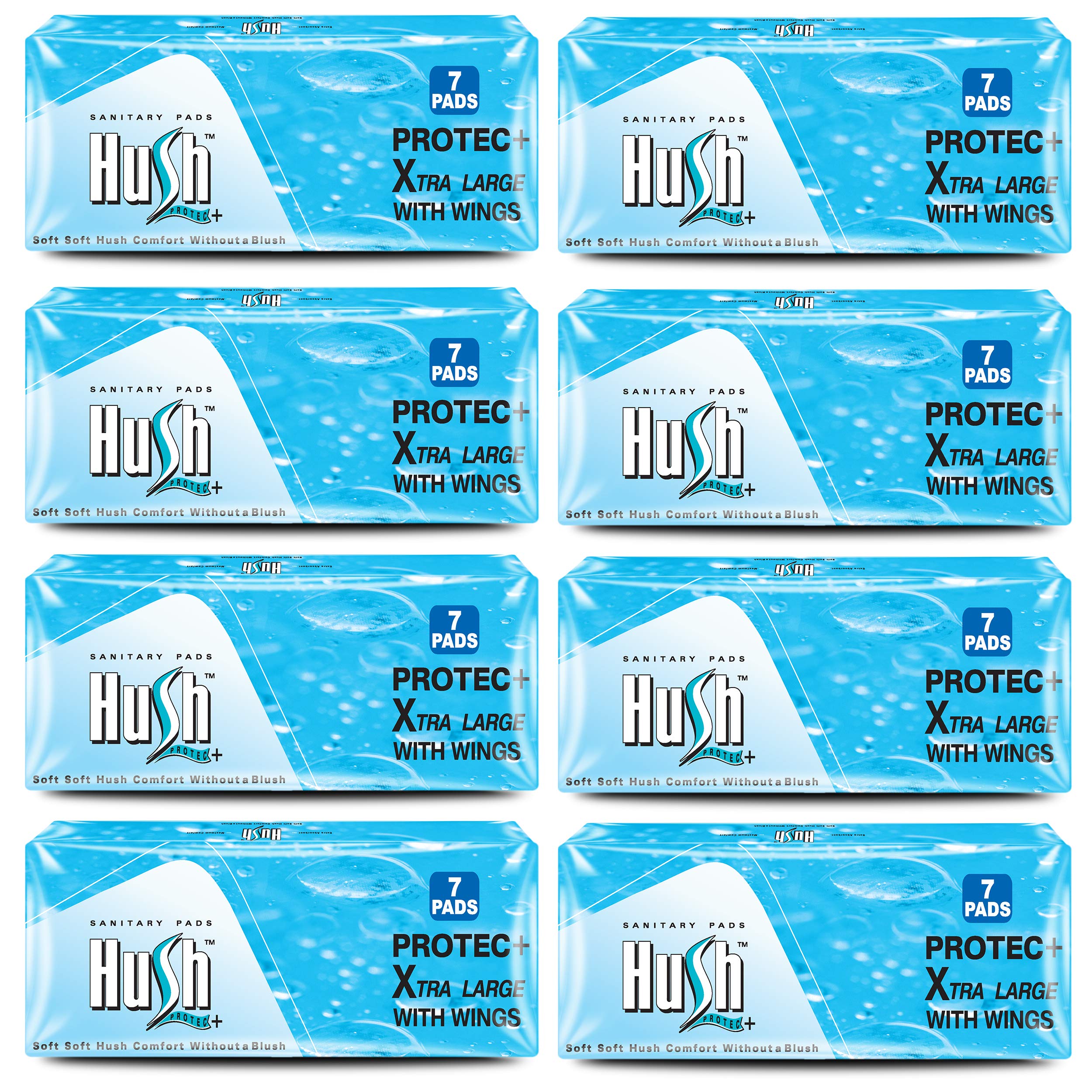 HushProtec 280 mm Straight Napkins with wings - 7 pcs,Pack of 8