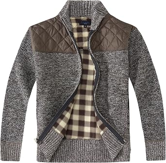 Gioberti Boys Knitted Full Zip Cardigan Sweater with Soft Brushed Flannel Lining