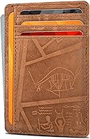 Vista 32 de Cartera de cuero Oak Leathers, cartera minimalista delgada para hombres y mujeres con bolsillo frontal, con bloqueo RFID y tarjetero, Fucsia, Pequeña