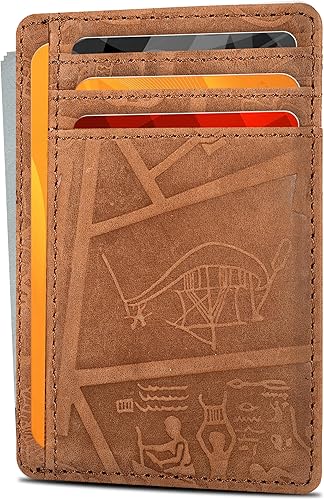 Vista 116 de Oak Leathers Leather Slim Minimalist Wallet for Men & Women RFID Front Pocket Leather Card Holder Wallets