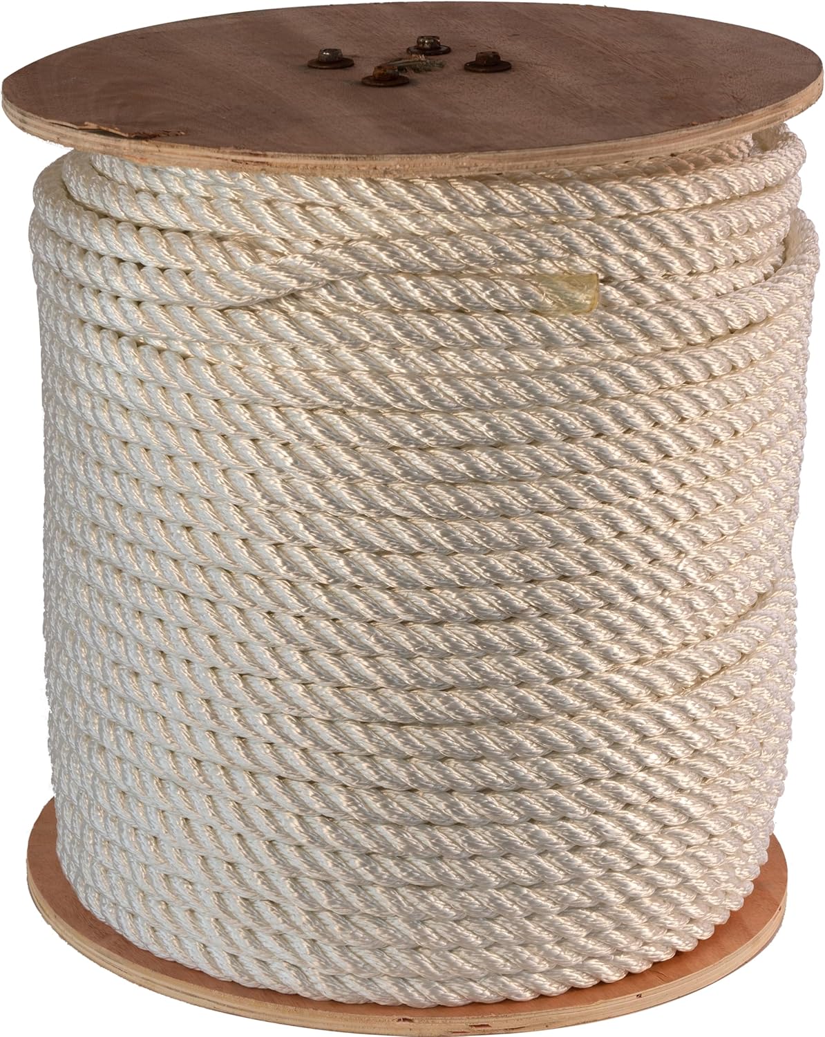 3/8" x 600' 3 Strand White Nylon Rope (3,240 lbs. Tensile Strength) Various Sizes in Listing