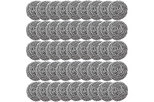 48 Pack Stainless Steel Scourers Sponges for Effortless Kitchen Cleaning