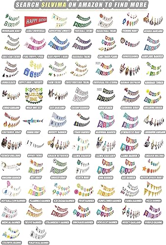 Miniatura 6 de Silvima - Letrero para fiesta de Happy Birthday (Feliz cumpleaños).