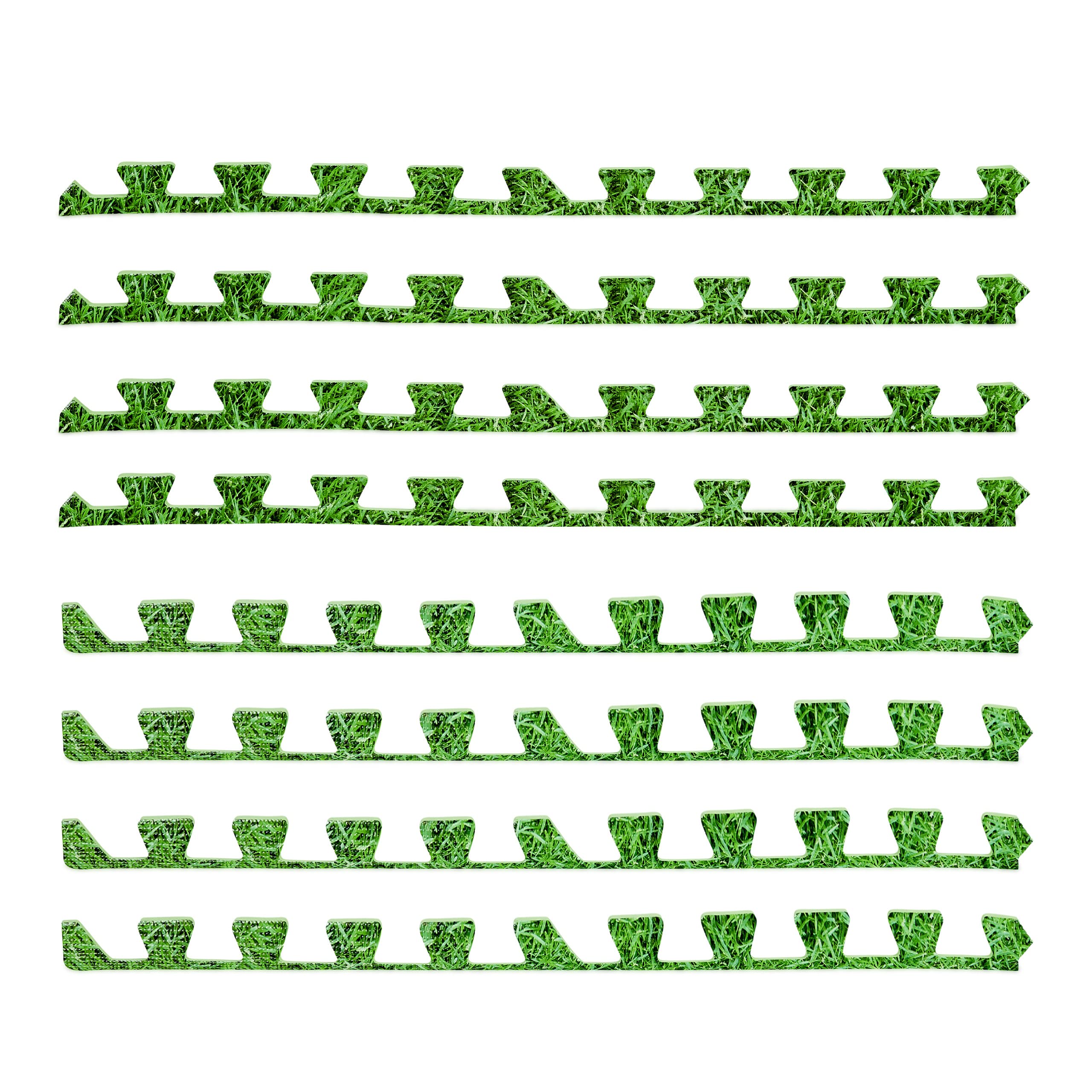 Relaxdays Set da 8 Tappettini Protettivi per il Pavimento, 60x60 cm, Fino a 3m², Effetto Prato, Gommapiuma EVA, Verde