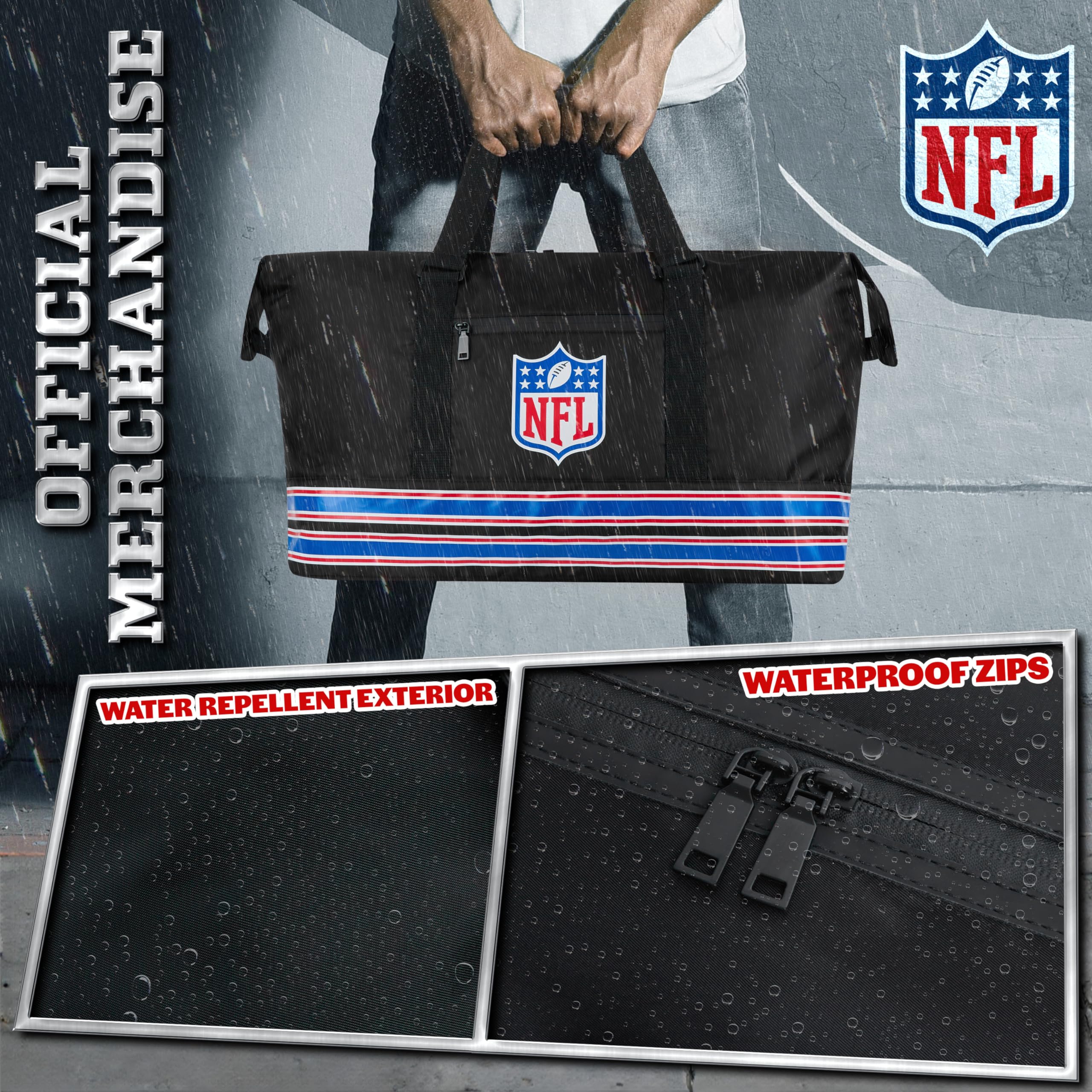 NFL Sporttasche Herren Teenager, Duffle Bag Fitness Tasche Herren Gym Tasche Reisetasche 54 x 21 x 40 - Fitness Geschenke Männer