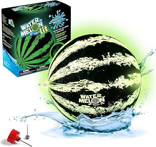 Watermelon Ball Sandía de piscina iluminada para niño de 8 a 12 años, pelota de 9 pulgadas para adolescente, adulto, familia, juego divertido,