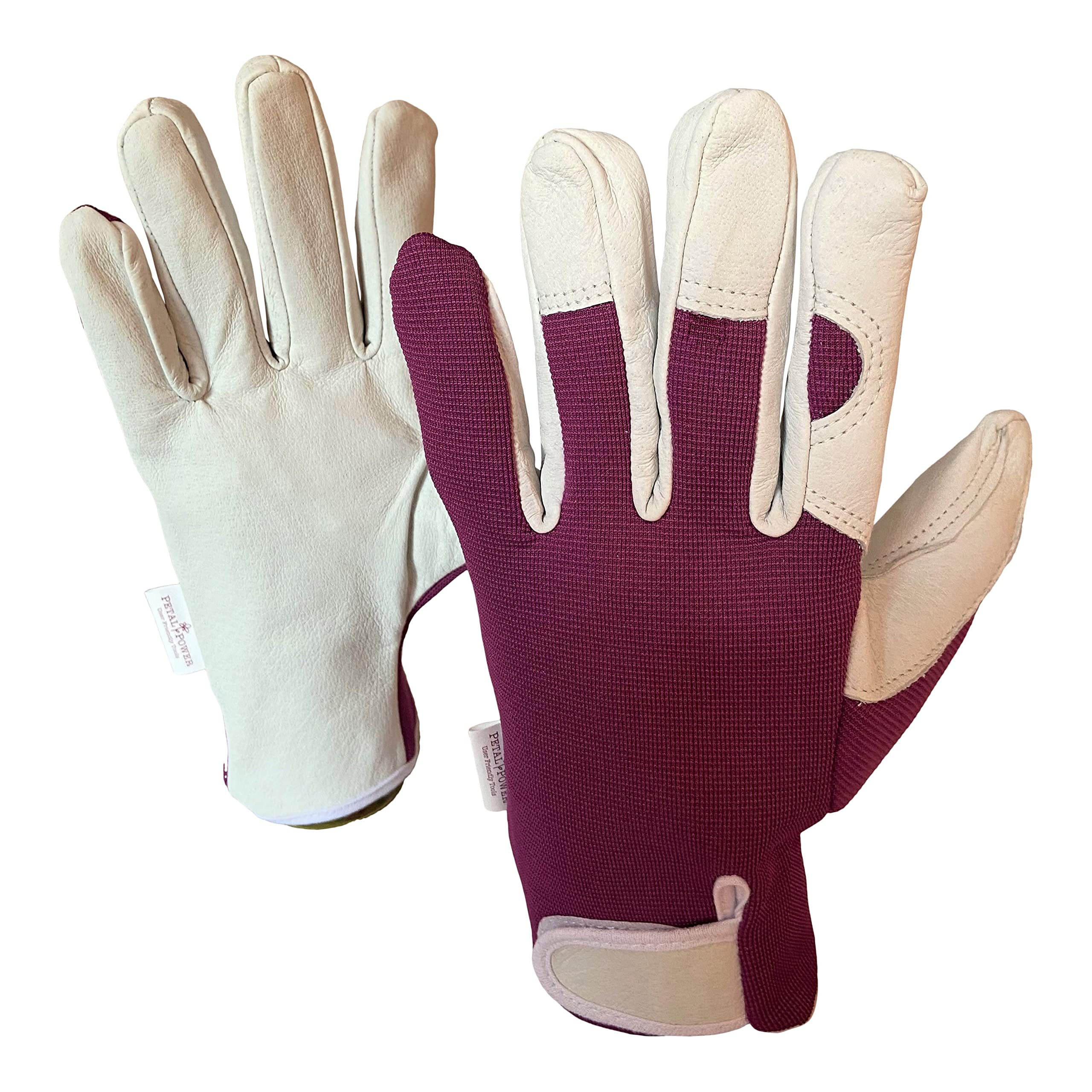 Petal Power Ladies Leather Gardening Gloves One Pair - Work Gloves for Women for Garden and Household Tasks (Small, Purple)