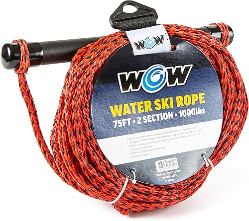 Miniatura 2 de WOW Sports - Cuerda de esquí acuático para wakeboard, wakesurf y esquiadores acuáticos - 75 pies - Tratada UV - con mango flotante
