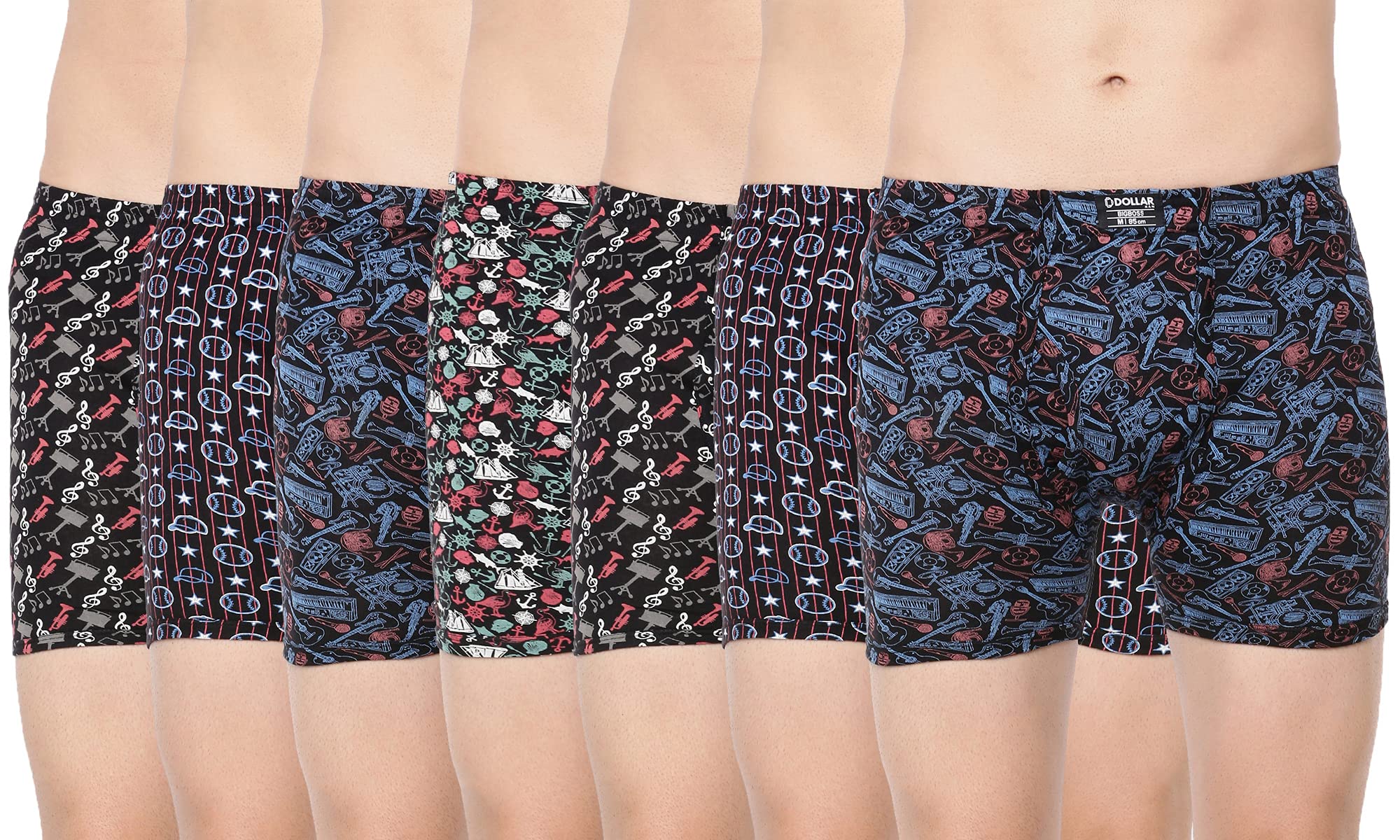 dollar bigboss Men's Cotton Crazy Long Printed Regular Geometric Trunk-picture-36