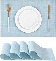 Vista 135 de Leetaltree - Manteles individuales, resistentes al calor, antideslizantes, para mesa de comedor, lavables, duraderos, tejido de PVC