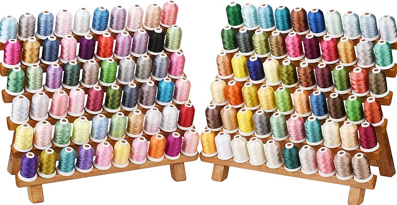 Simthread 120 Madeira Colors Polyester Machine Embroidery Thread Kit | 550Y(500M) Similar to Madeira and Robinson-Anton Colors 40 Weight for Home Embroidery Sewing Machines