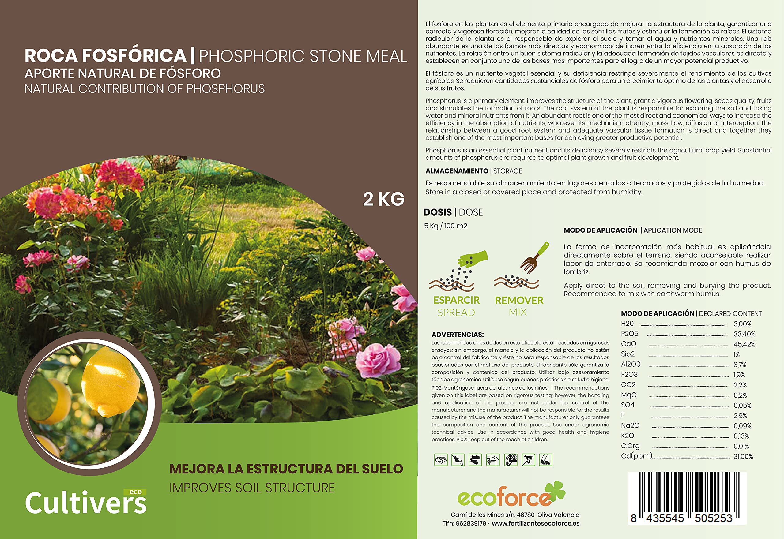 CULTIVERS IJzersulfaat Heptahydraat Granulaat 1 kg | Mineraal product voor tuin en huis, technisch gebruik voor bodem en gazon en als kleurstof voor