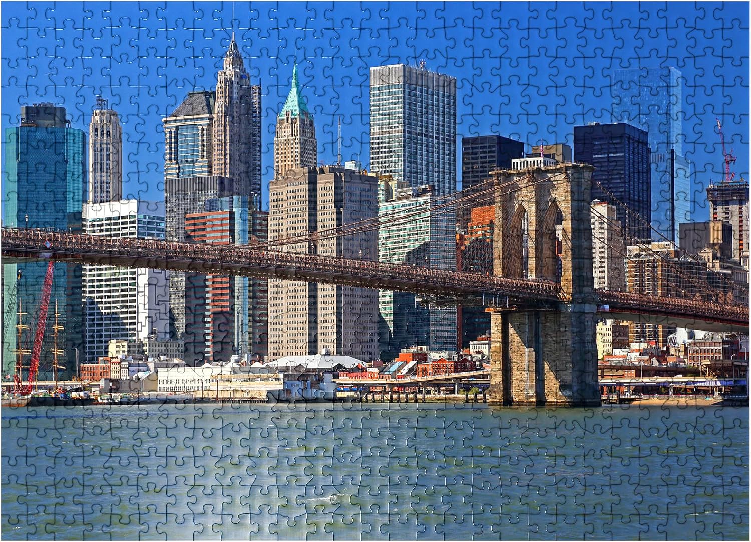 MyPuzzle View to Brooklyn Bridge, Manhattan, New York City, New York, USA - Premium 500 Piece Jigsaw Puzzle for Adults