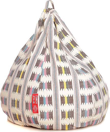Style Homez Classic Cotton Canvas Ikat Printed Bean Bag XXXL Cover Only