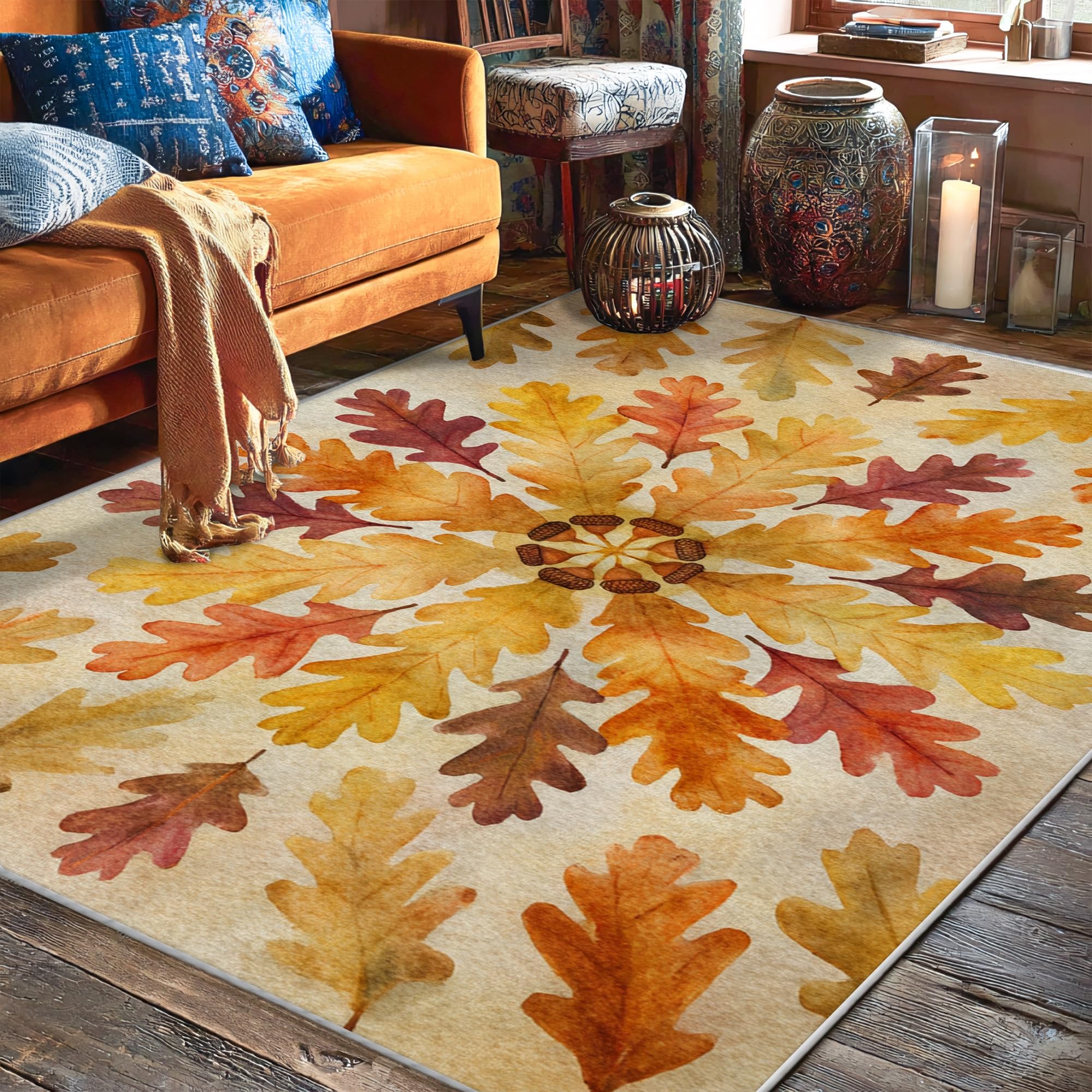 Tapis floral motif glands rustiques pour réchauffer votre chambre